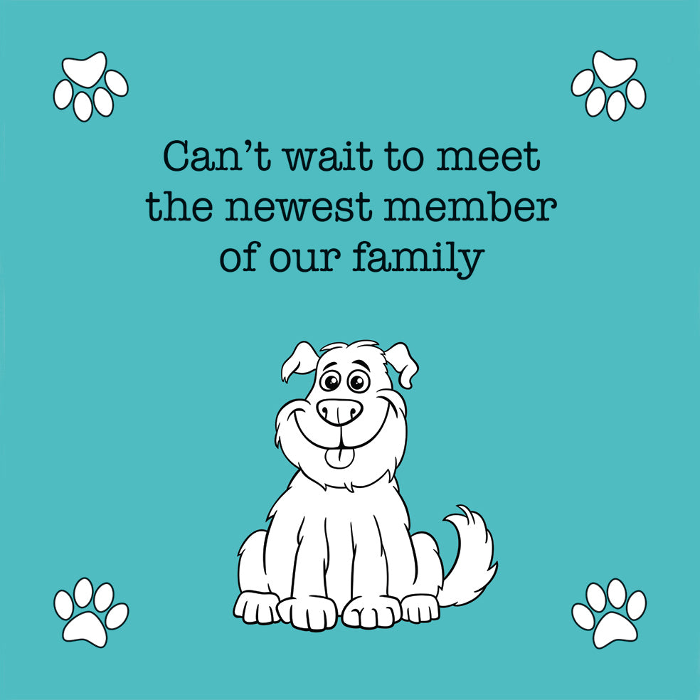 New Family Member Dog Cartoon Card