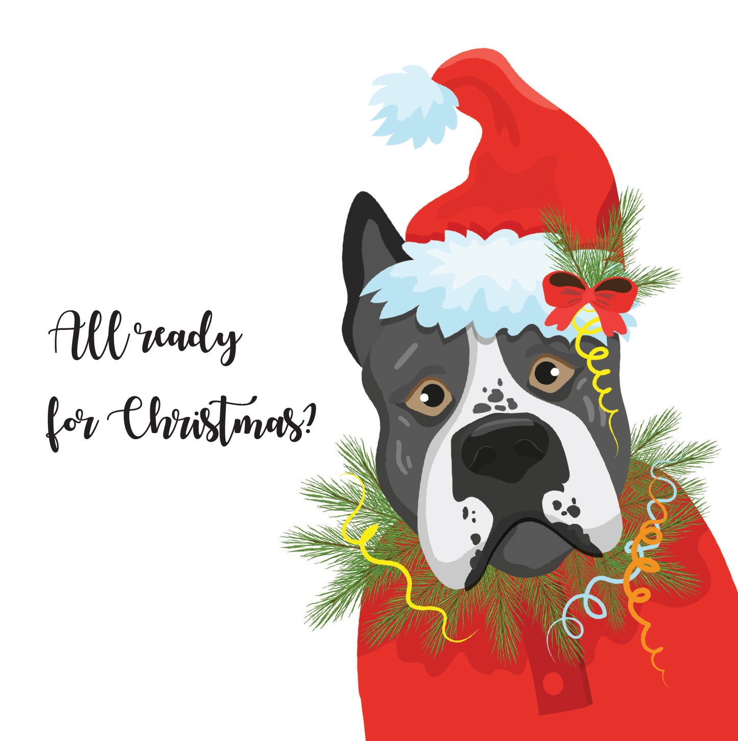 All ready for Christmas  Dog Christmas Card