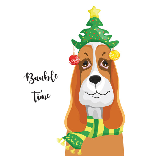 Hound Dog Christmas Card