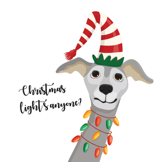 Greyhound Dog Christmas Card