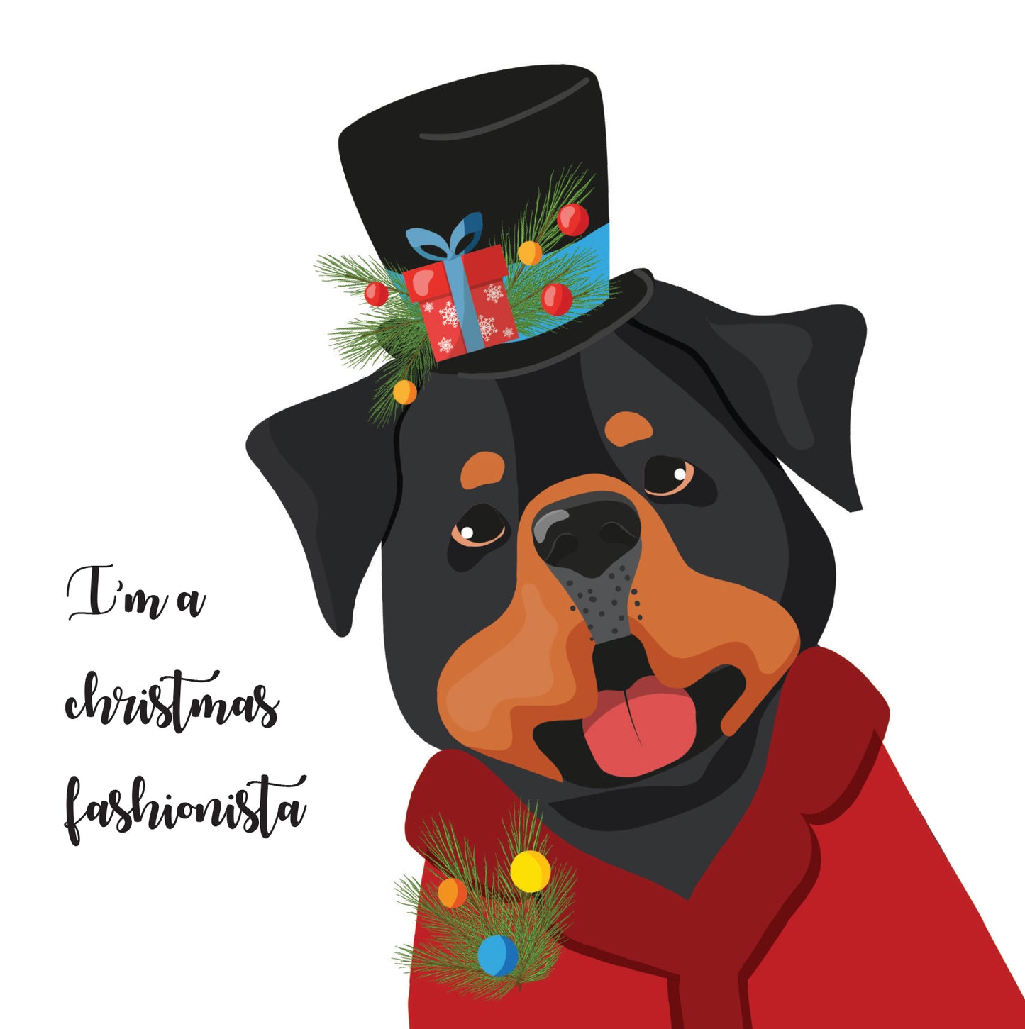 Doberman Fashionista Christmas Card