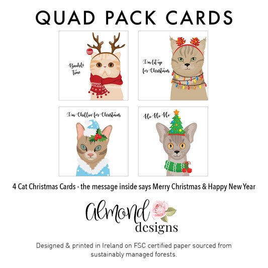 Copy of Christmas Cat - Lit Up Quad Pack