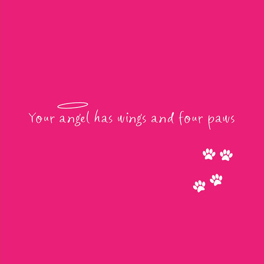 Angel Halo Text Pink Pet Sympathy Card