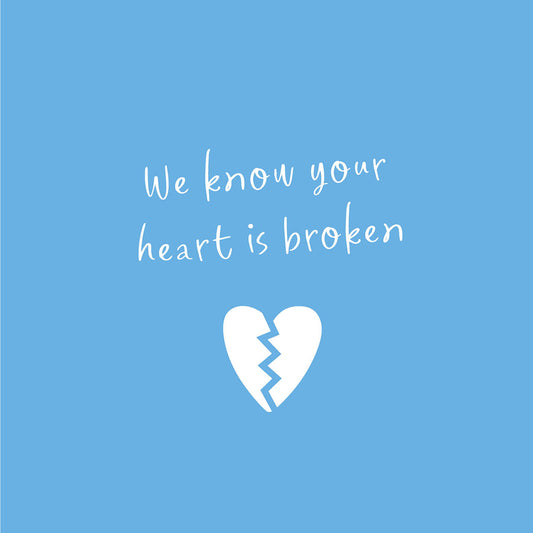 Heart Broken Blue Pet Sympathy Card