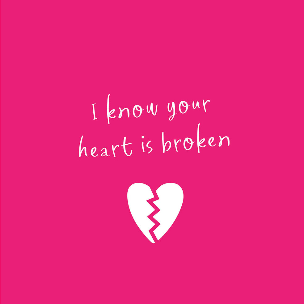 Heart Broken Pink Pet Sympathy Card