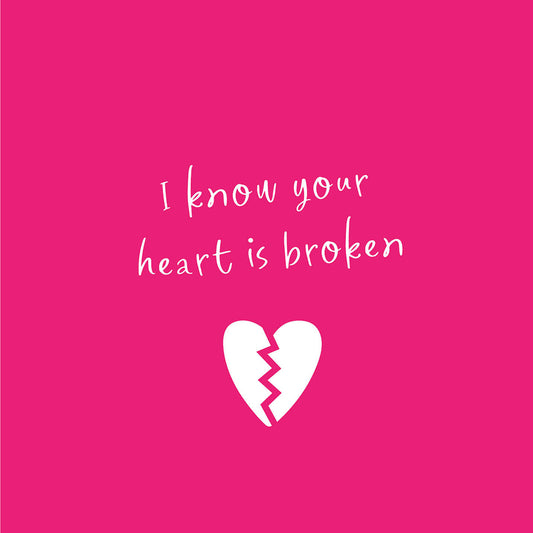 Heart Broken Pink Pet Sympathy Card