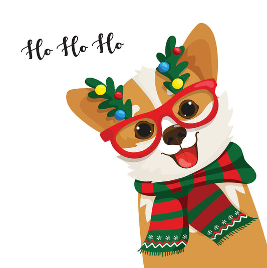 Corgi Dog Christmas Card