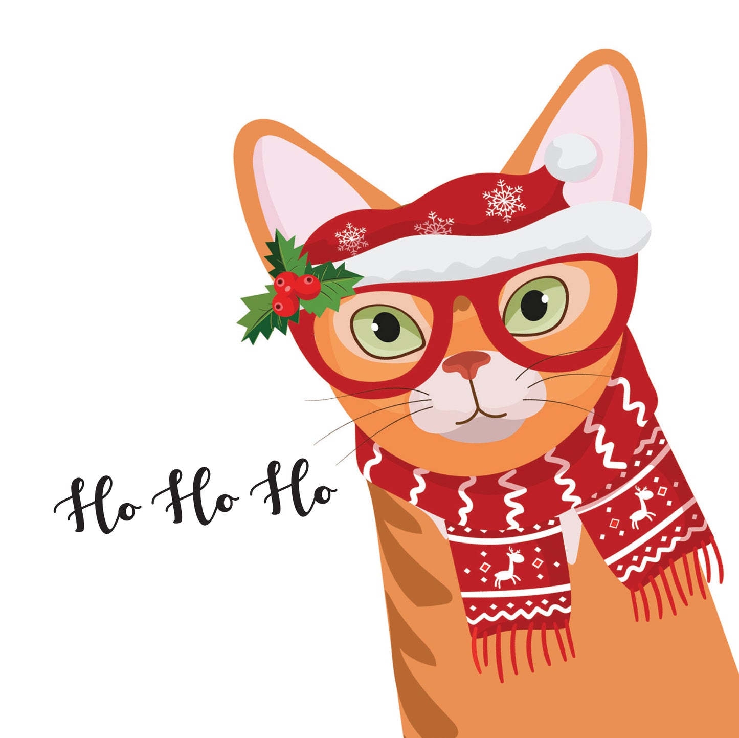 Marmalade Cat Christmas Card