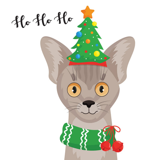 Tree Cat Christmas Card