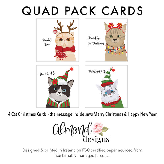 Christmas Cat - Elf Quad Pack
