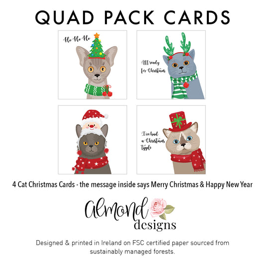 Christmas Cat - Tipple Quad Pack