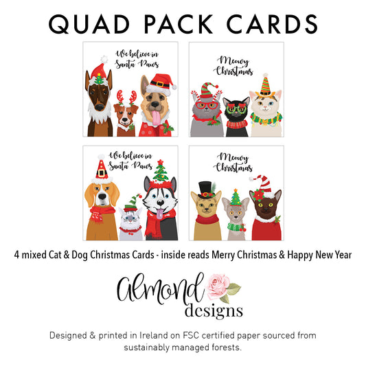 Christmas Dog & Cat - Quad Pack
